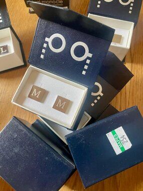 Dual Monocle Initial Cufflinks Lot 37 Pairs Alphabet Letters Gift Reseller